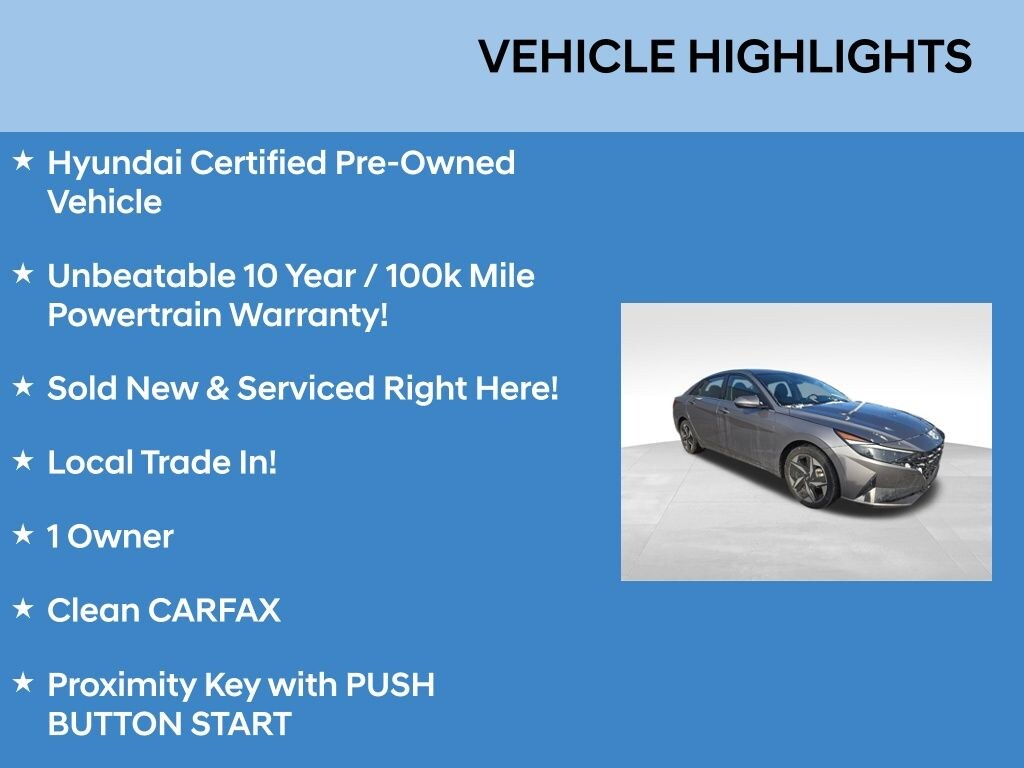 Certified 2023 Hyundai Elantra HEV Limited Sedan