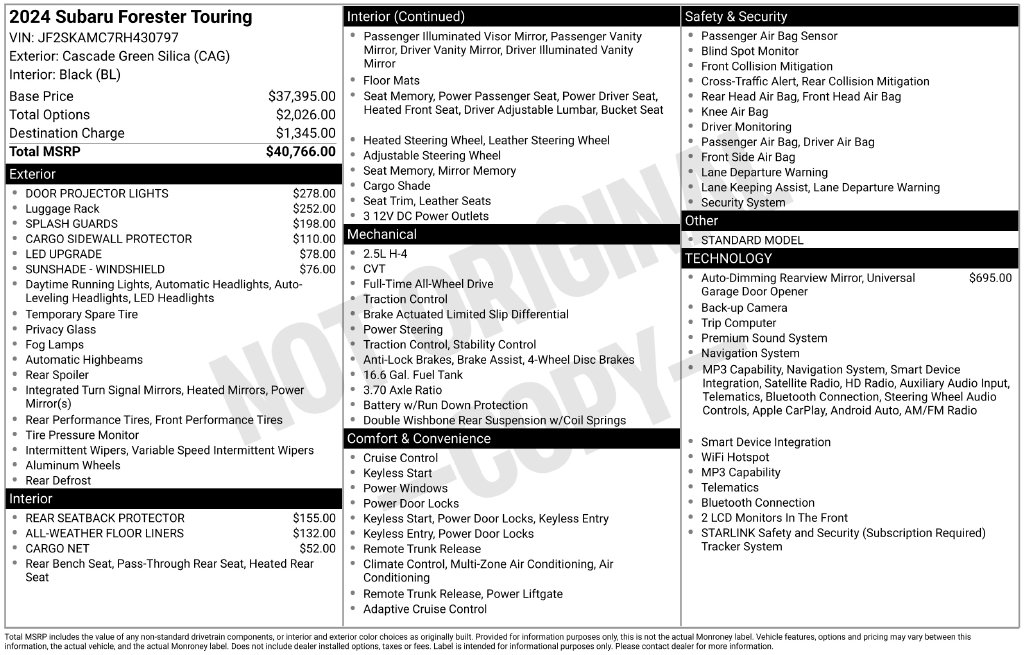 Used 2024 Subaru Forester Touring SUV