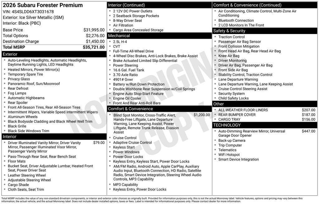 Used 2026 Subaru Forester Premium SUV