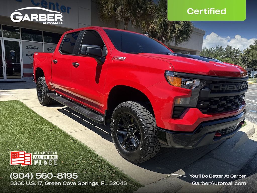 Certified 2025 Chevrolet Silverado 1500 Custom Trail Boss Truck Crew Cab