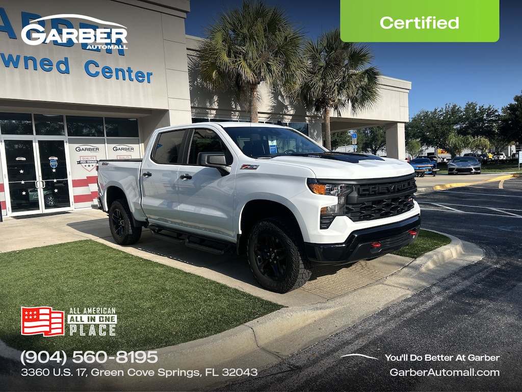 Certified 2025 Chevrolet Silverado 1500 Custom Trail Boss Truck Crew Cab