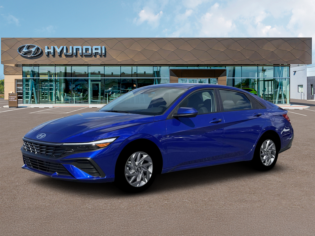 New 2026 Hyundai Elantra Hybrid Blue Sedan