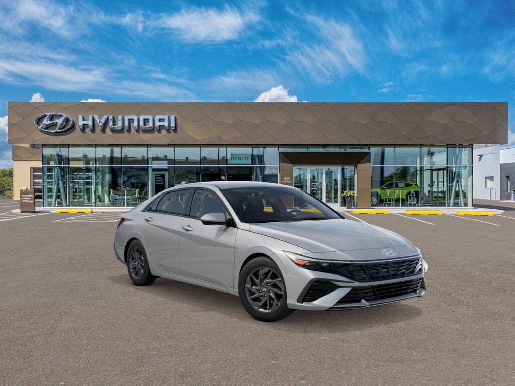 New 2026 Hyundai Elantra Hybrid Blue Sedan