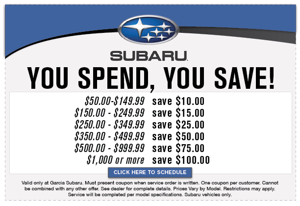 Subaru coupons oil change deals