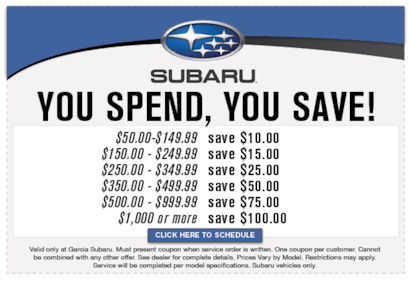 Service Specials | Garcia Subaru North