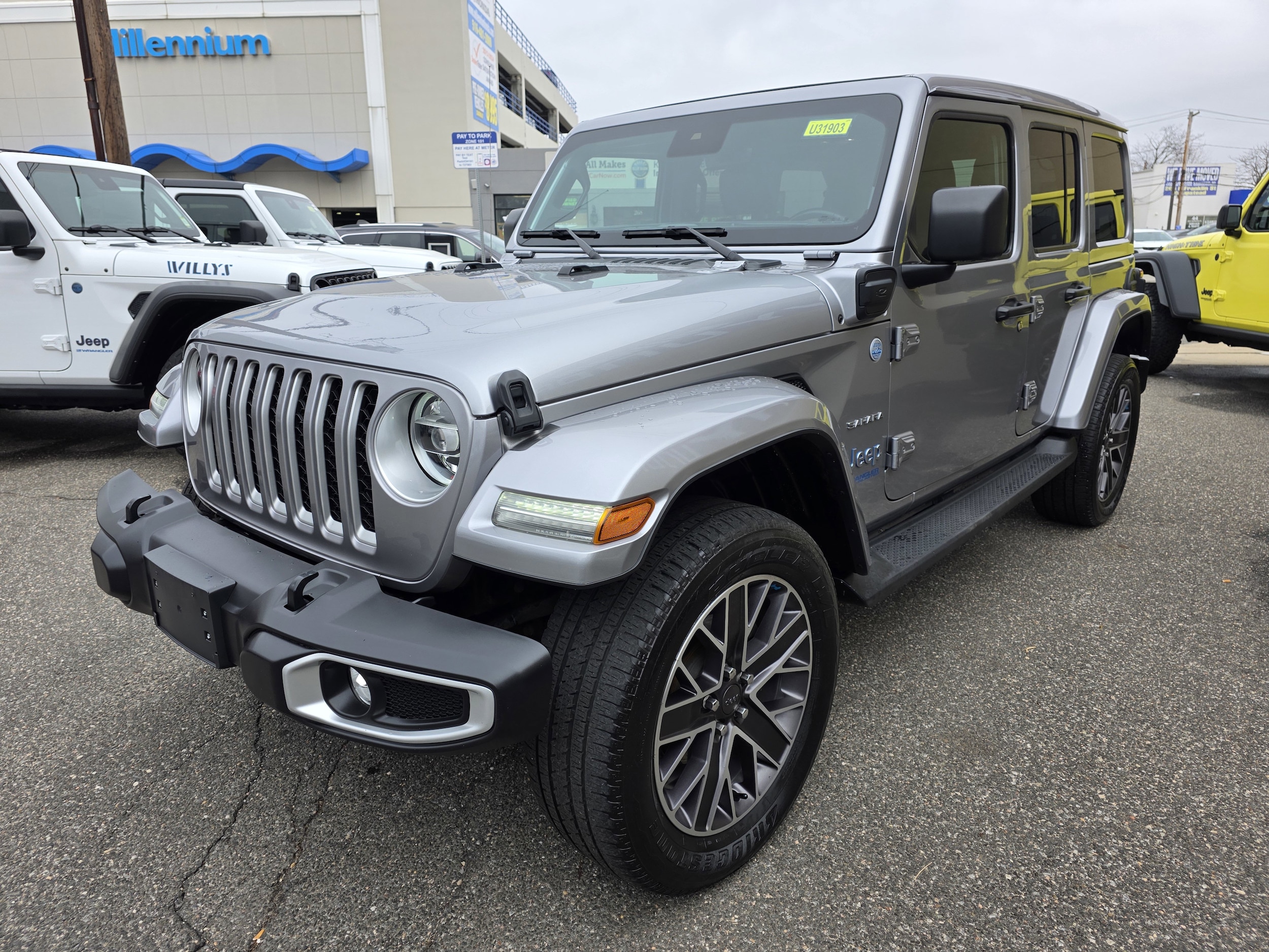 Used 2021 Jeep Wrangler Unlimited Sahara 4XE with VIN 1C4JJXP62MW634059 for sale in Hempstead, NY