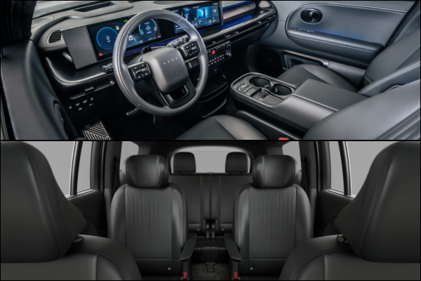 2027 Hyundai IONIQ 9 interior front and seating dual image