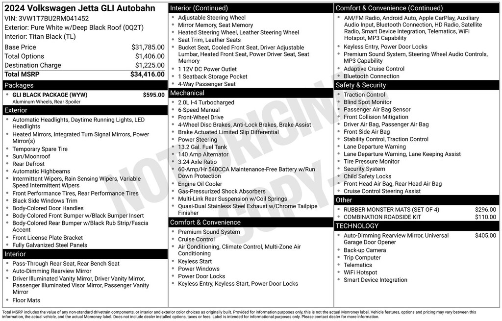 Used 2024 Volkswagen Jetta GLI 2.0T Autobahn Sedan