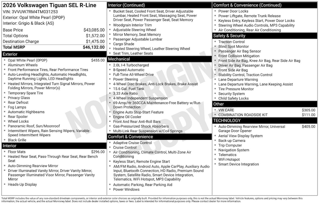 Certified 2026 Volkswagen Tiguan 2.0T SEL R-Line Turbo SUV