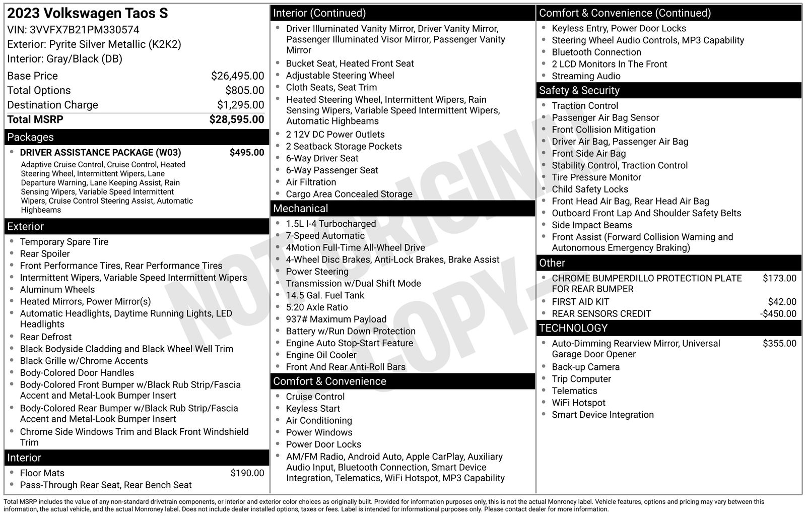 2023 Volkswagen Taos S