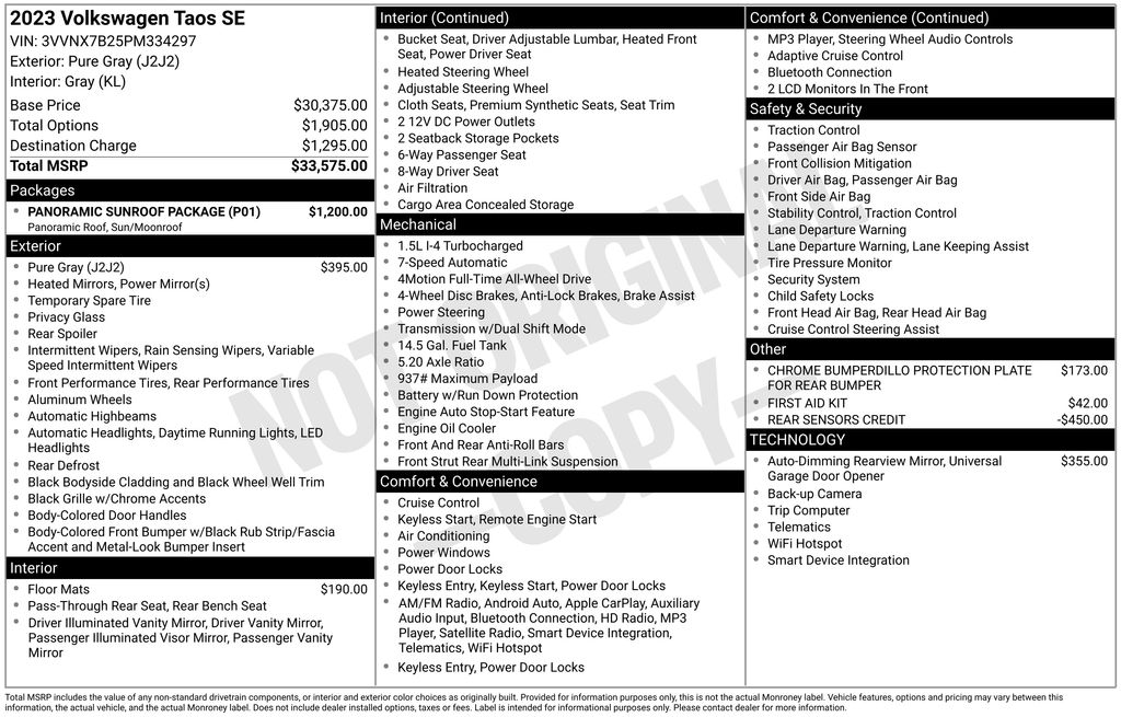 2023 Volkswagen Taos SUV 