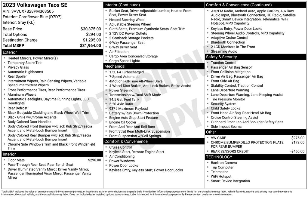 2023 Volkswagen Taos SE's photo
