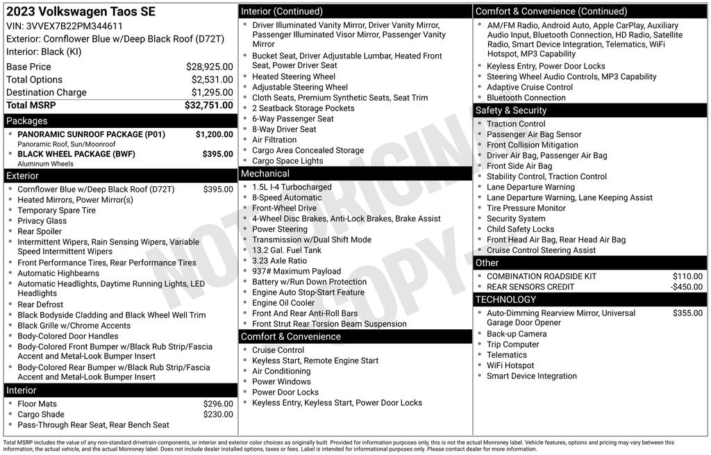 Certified 2023 Volkswagen Taos 1.5T SE SUV