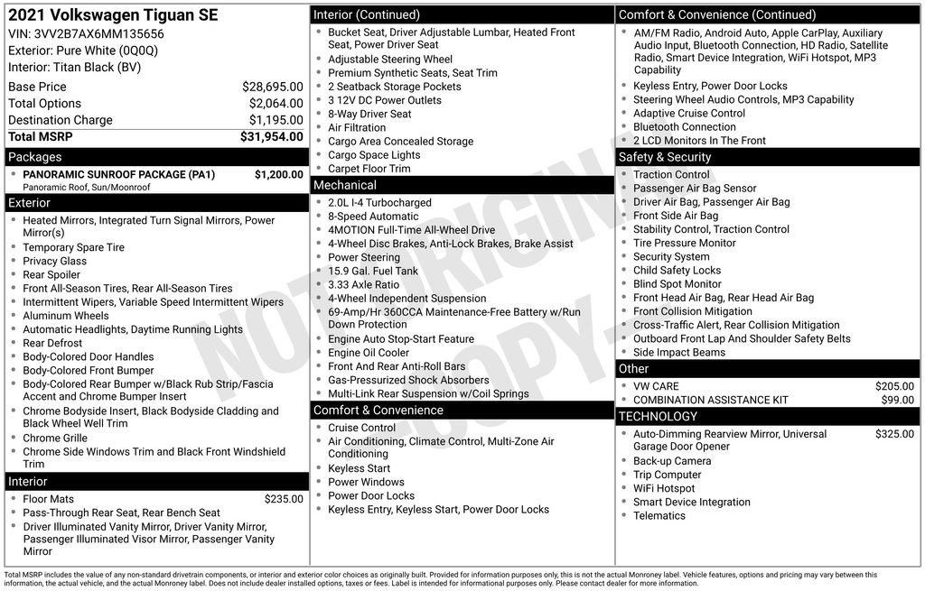 2021 Volkswagen Tiguan SE's photo