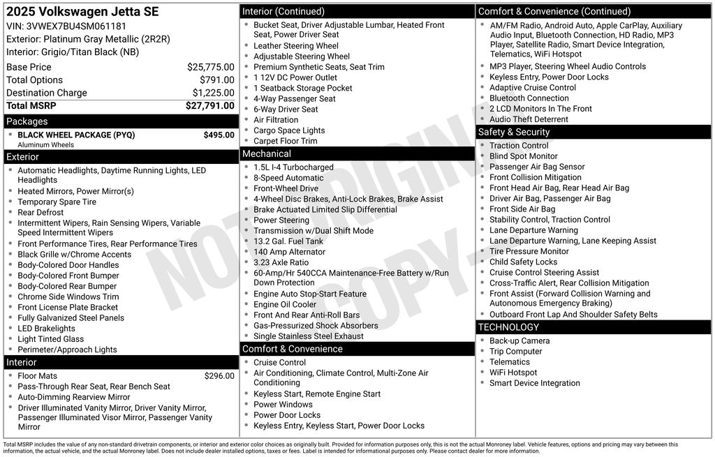 2025 Volkswagen Jetta SE