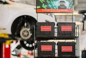 car batteries stocked at Kia dealership