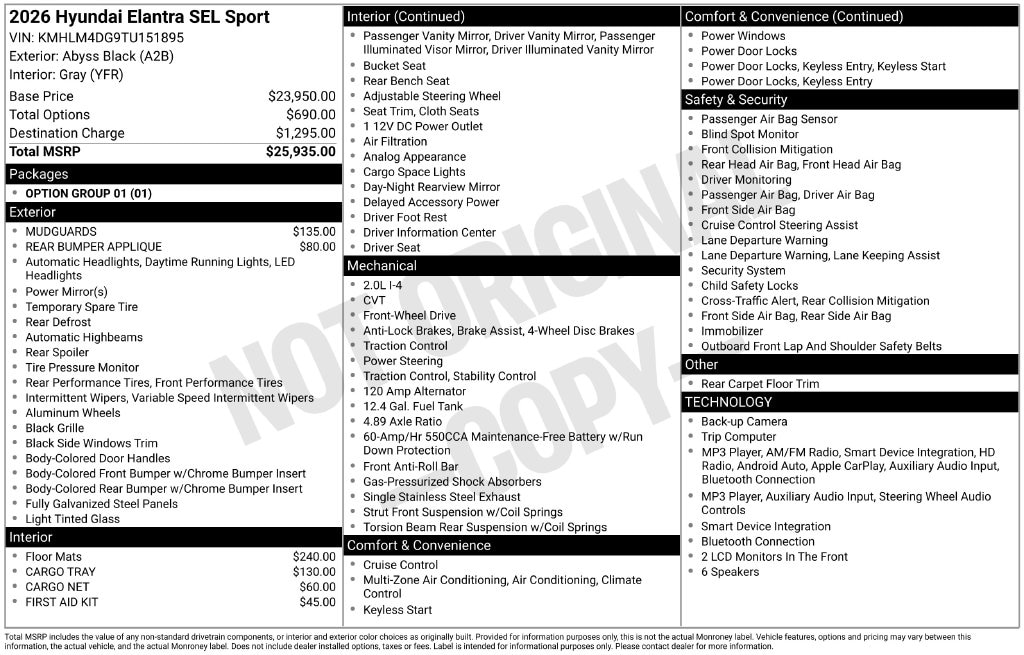 2026 Hyundai Elantra SEL Sport - Photo 29