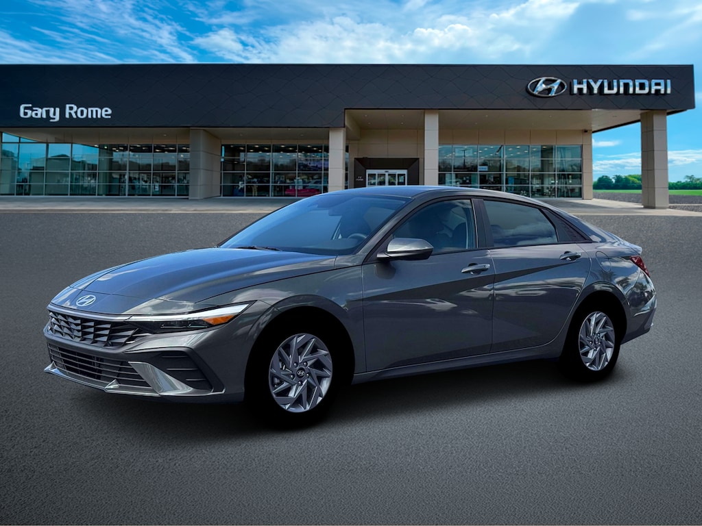 New 2026 Hyundai Elantra Hybrid Blue Sedan