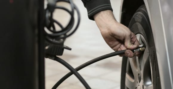 Checking tire pressure
