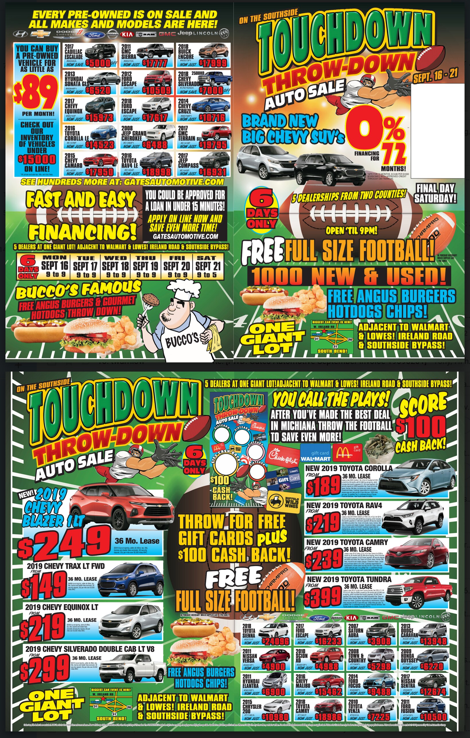 South Side Sale Touchdown Throwdown Auto Sale Gates Automotive