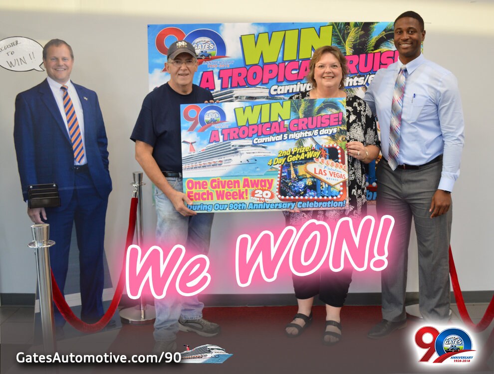 Gates 90th Anniversary Win a FREE Luxury Cruise Gates Automotive Gates Automotive Group