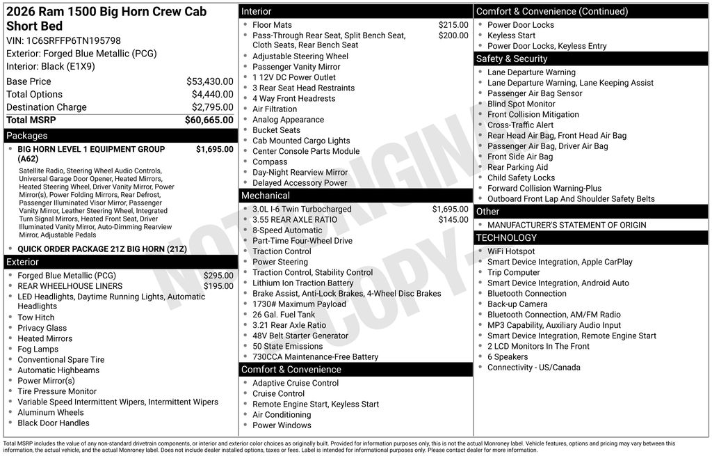 2026 RAM Ram 1500 Pickup Big Horn/Lone Star - Photo 12