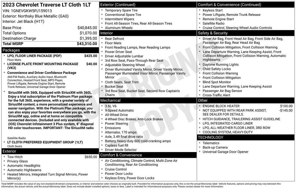 2023 Chevrolet Traverse AWD 1LT's photo