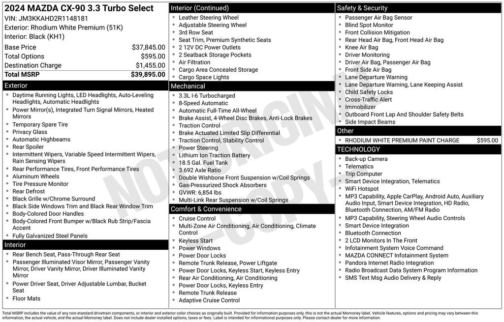 2024 Mazda CX-90 Turbo Select Package - Photo 1