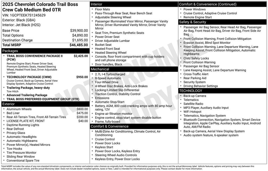 Used 2025 Chevrolet Colorado Trail Boss Truck