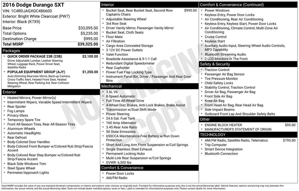 2016 Dodge Durango SXT Plus AWD's photo