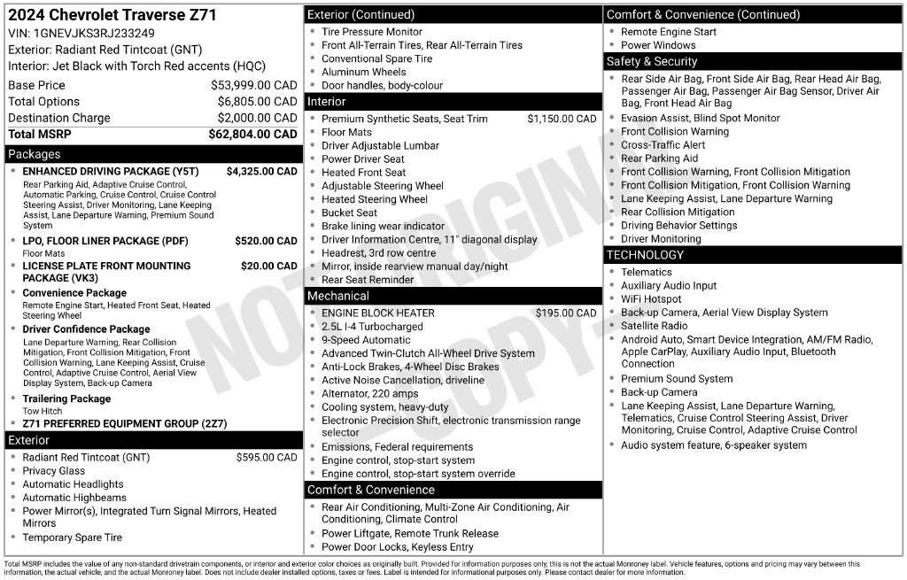 2024 Chevrolet Traverse Z71