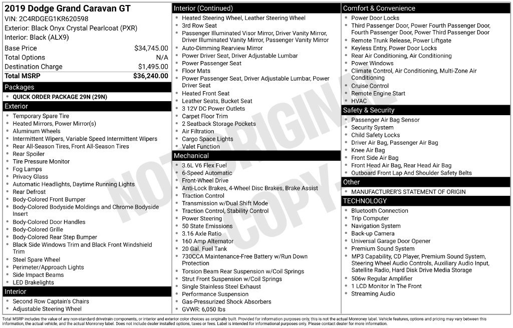 2019 Dodge Grand Caravan GT