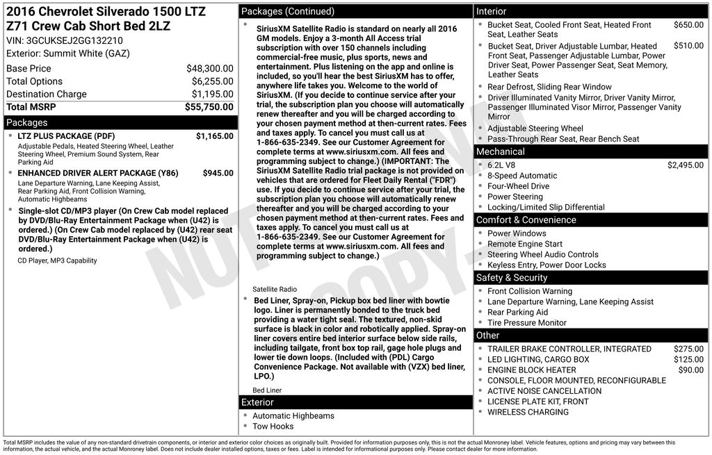 2016 Chevrolet Silverado 1500 LTZ Z71 4X4 Crew Cab Short Box's photo