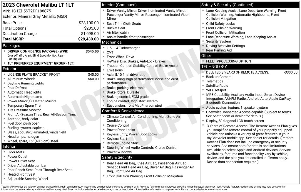 2023 Chevrolet Malibu 1LT