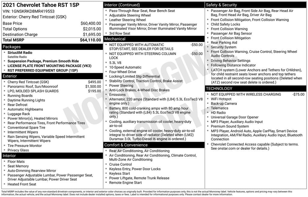 Used 2021 Chevrolet Tahoe RST SUV