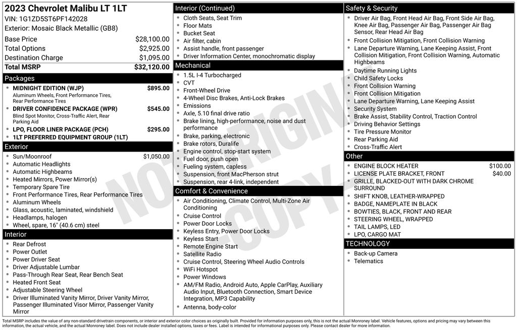 2023 Chevrolet Malibu 1LT's photo