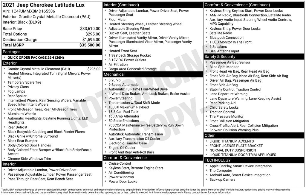 Used 2021 Jeep Cherokee Latitude Lux SUV