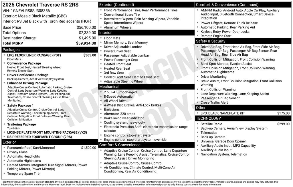 Used 2025 Chevrolet Traverse RS SUV