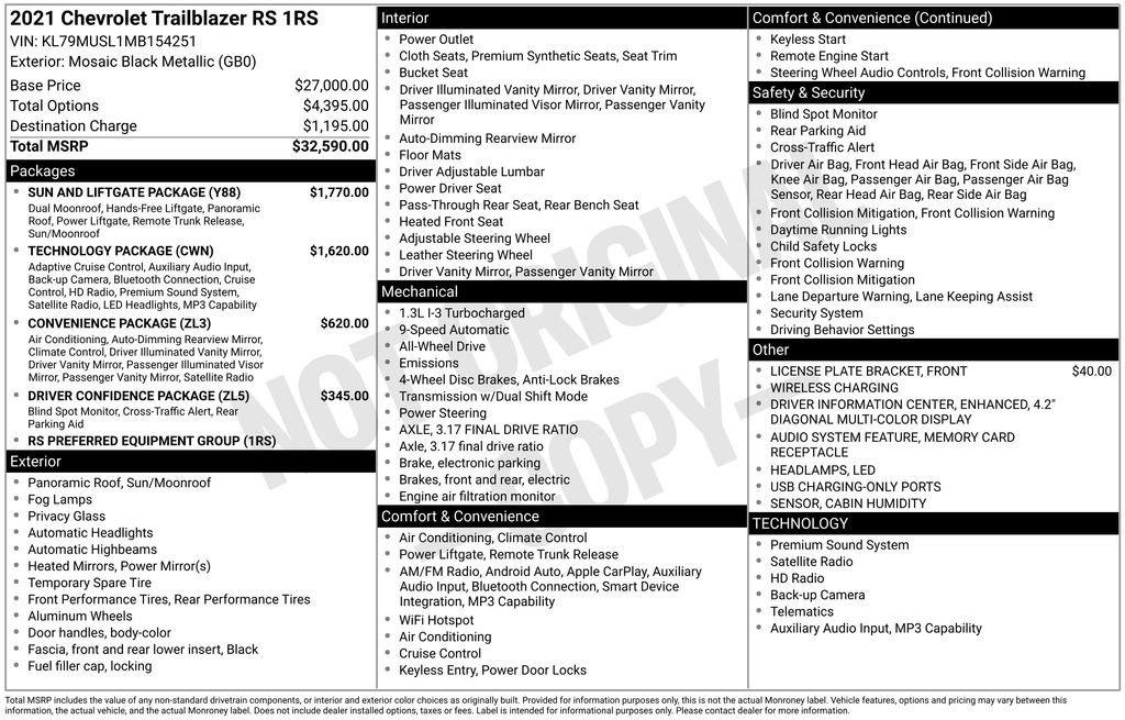 2021 Chevrolet Trailblazer RS AWD's photo