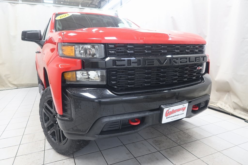 Used 2021 Chevrolet Silverado 1500 Custom with VIN 3GCPYCEF4MG453108 for sale in Fargo, ND