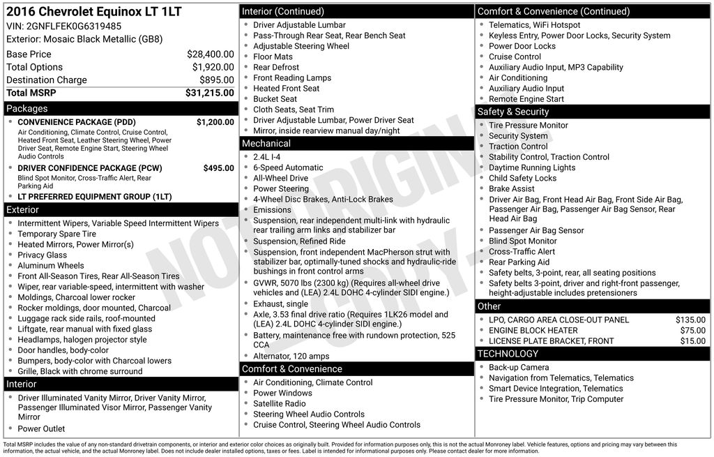 2016 Chevrolet Equinox AWD LT's photo