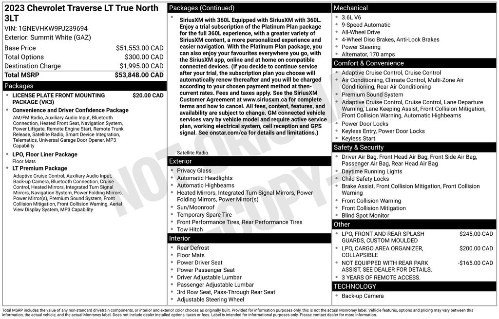 2023 Chevrolet Traverse True North AWD's photo