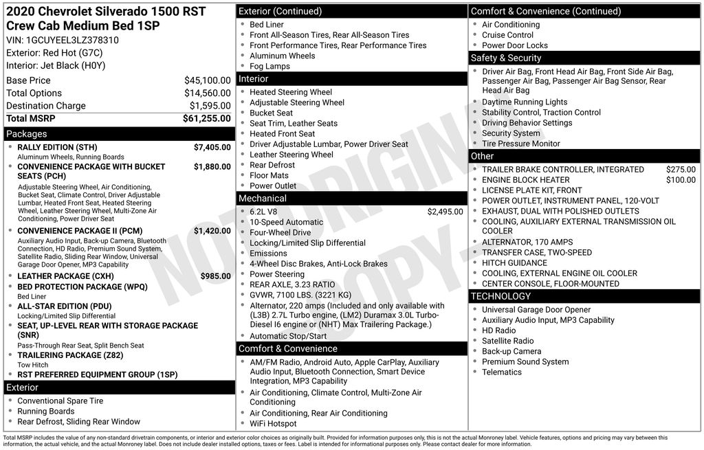 2020 Chevrolet Silverado 1500 RST 4X4 Crew Cab Short Box's photo