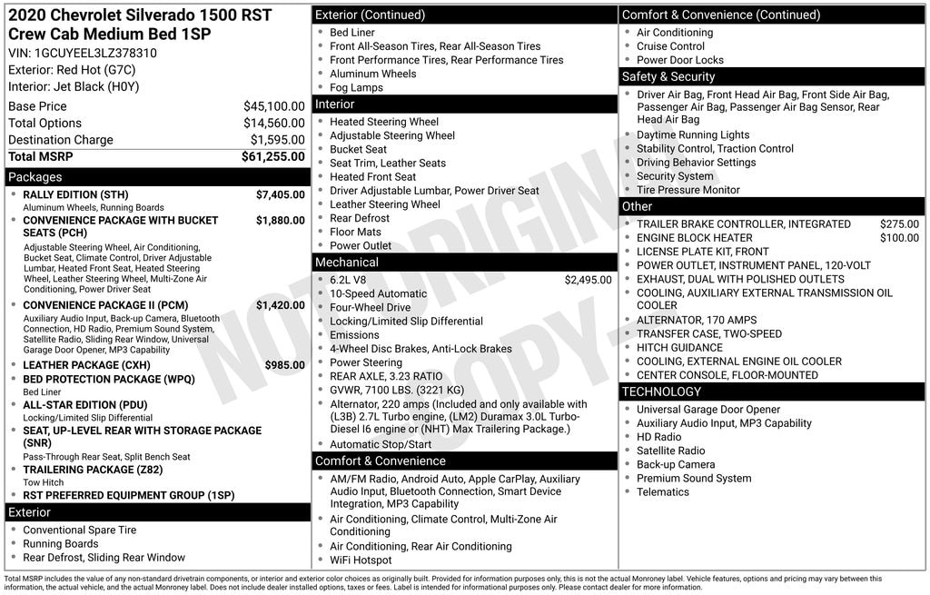 Used 2020 Chevrolet Silverado 1500 RST Truck Crew Cab