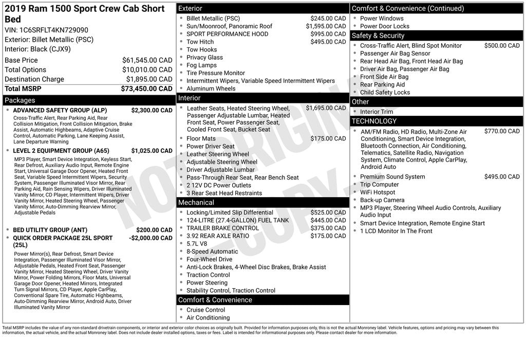 Used 2019 Ram 1500 Rebel Truck Crew Cab
