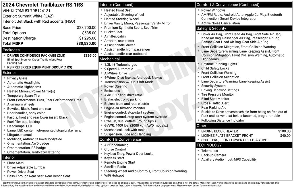 2024 Chevrolet Trailblazer RS AWD's photo