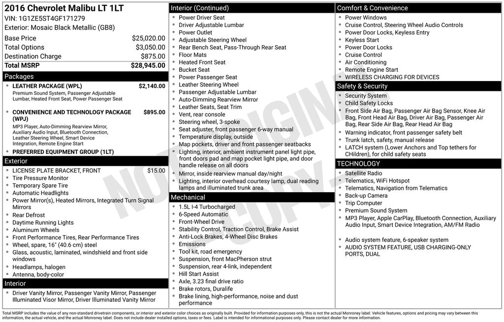 Used 2016 Chevrolet Malibu LT Sedan