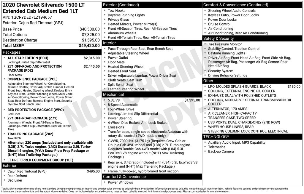 2020 Chevrolet Silverado 1500 LT 4X4 Double Cab Std Box's photo