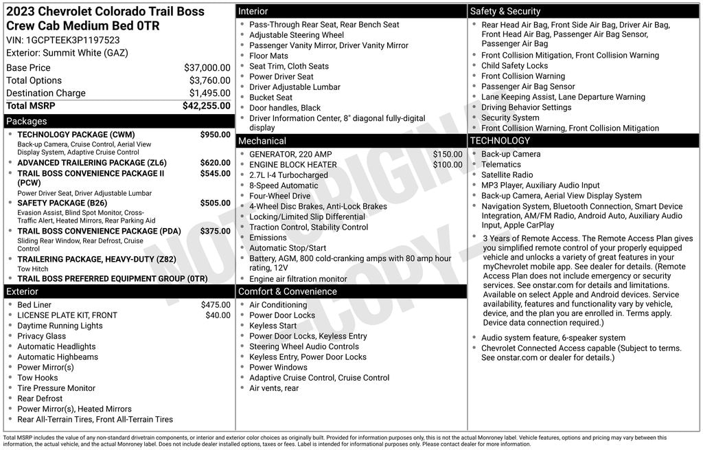 Used 2023 Chevrolet Colorado Trail Boss Truck Crew Cab