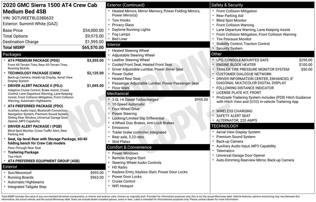 2020 GMC Sierra 4WD Crew Cab Standard Box AT4's photo